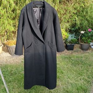 Long black wool coat